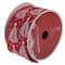 Cranberry Red and White Trees Burlap Wired Christmas Craft Ribbon 2.5" x 10 Yards